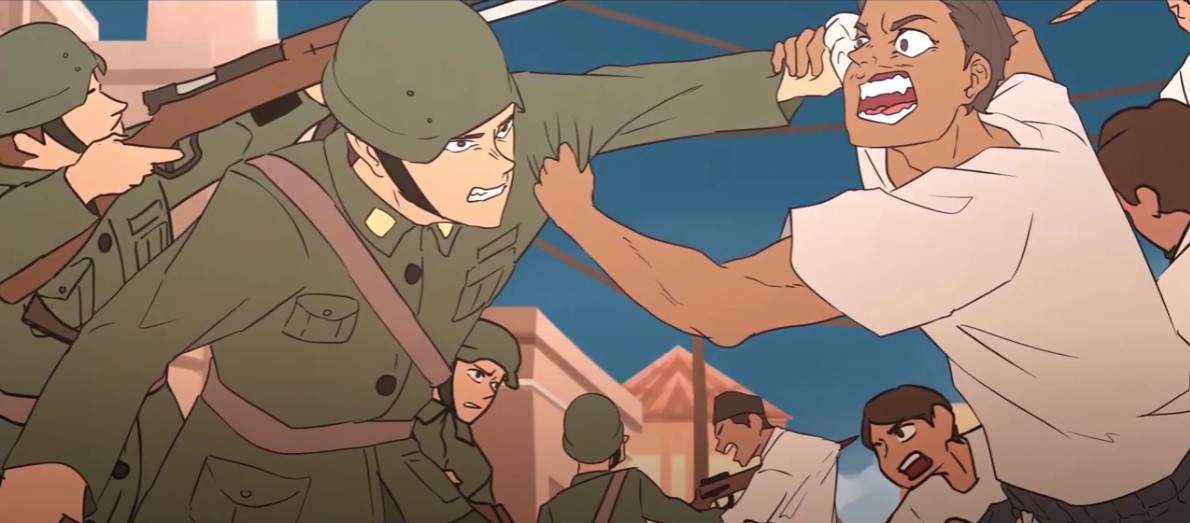 Film Animasi 2D Peristiwa Perobekan Bendera di Hotel Yamato dengan Teknik Parallax